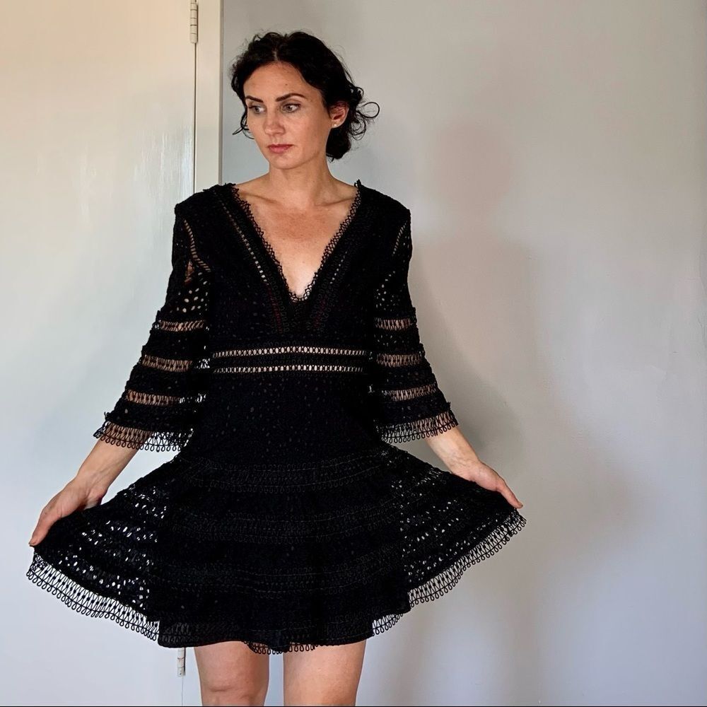 Sz Small LEA Collection Classic Black Dress